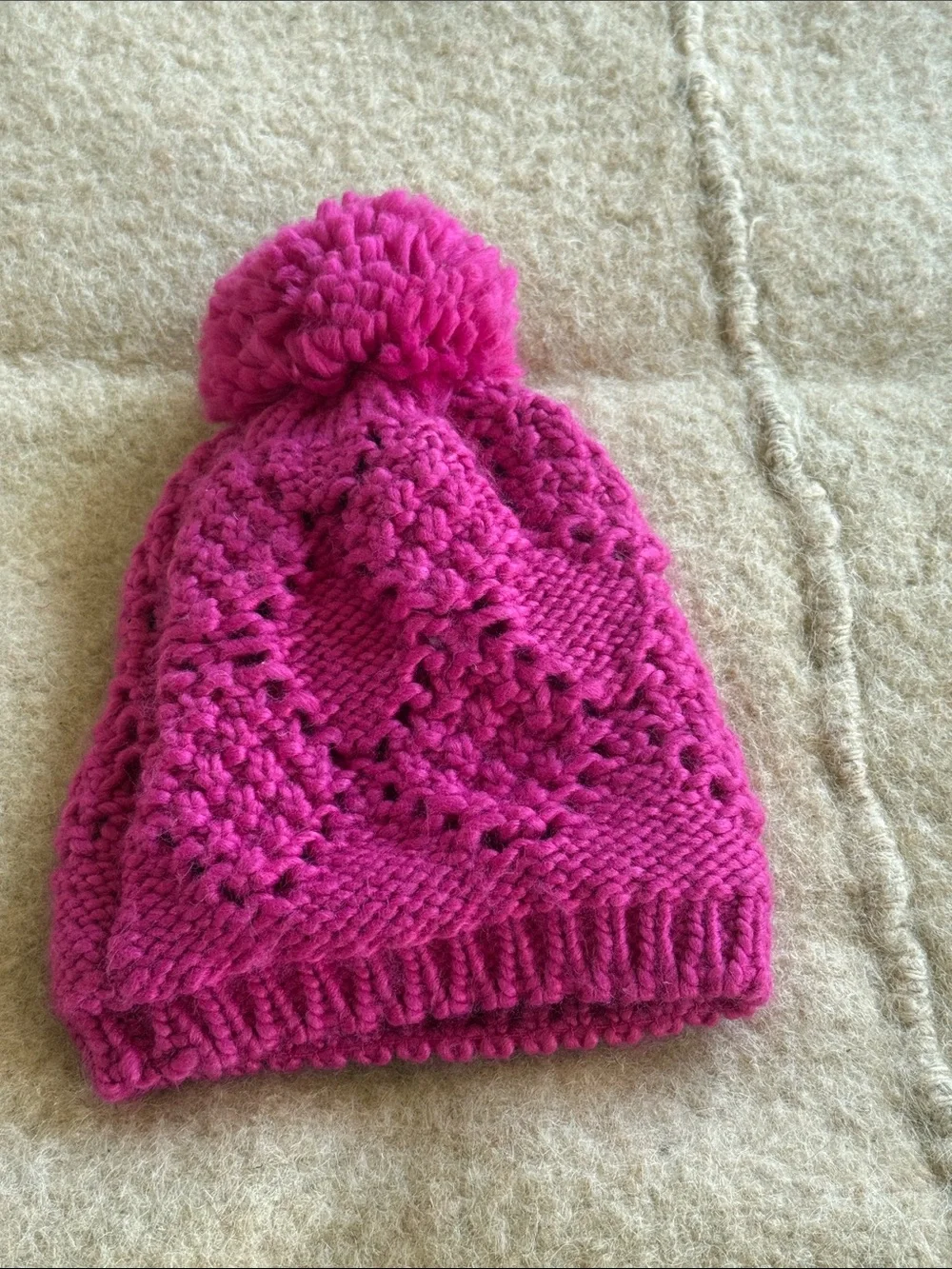 Old Navy Hot Pink Pom-Pom Knit Beanie